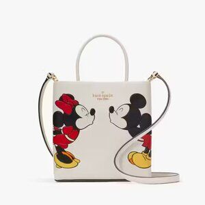 Kate Spade White and Black Tote with Mickey and Minnie Design